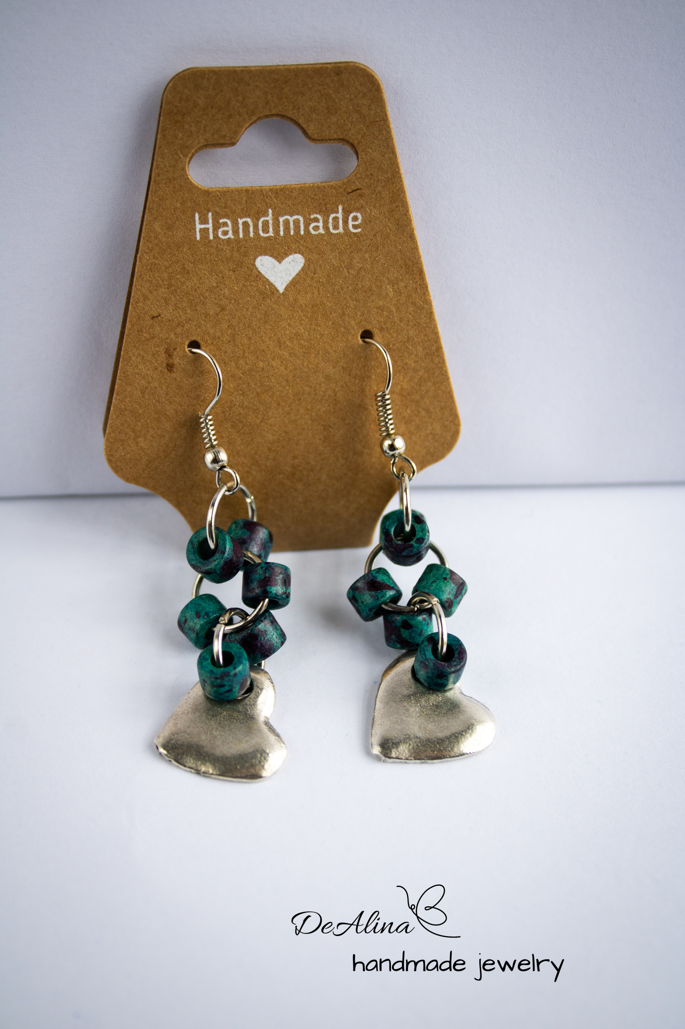 LC-E 013 The blue heart earrings