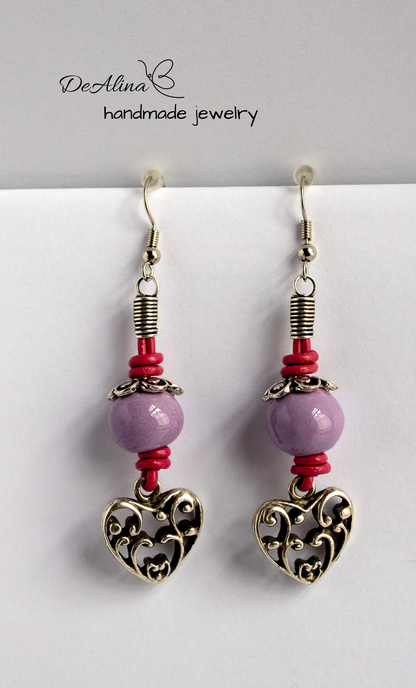 LC-E 009 The pink love earrings